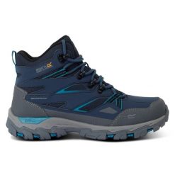 Buty trekkingowe damskie Holcombe 3 wysokie. Niebieskie trekkingi damskie Regatta. W wyprzedaży za 269.99 zł.