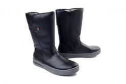 Rieker L2580-00 black, kozaki damskie. Czarne kozaki damskie Rieker, ze skóry ekologicznej, bez obcasa. Za 339.92 zł.