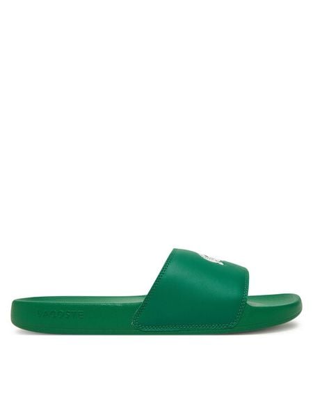 Lacoste Klapki Serve Sliders 7-49CMA0041 Zielony. Zielone klapki męskie Lacoste, ze skóry. Za 169.99 zł.