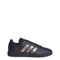 Buty Grand Court Base 2.0. Czarne obuwie sportowe damskie Adidas, bez wzorów, z materiału. W wyprzedaży za 191.20 zł.