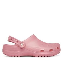 Klapki Crocs. Czerwone klapki damskie Crocs, bez wzorów, bez obcasa. Za 159.99 zł.
