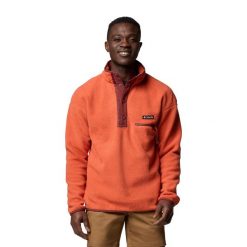Bluza polarowa męska Columbia Helvetia II Half Snap. Brązowe bluzy męskie Columbia, l, bez wzorów, z polaru, bez kaptura, trekkingowe. Za 199.99 zł.