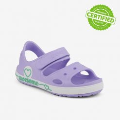 Sandały dziecięce Coqui Jogi - Coquiflex, antypoślizgowe. Czerwone sandały dziewczęce Coqui, z materiału, bez zapięcia. Za 125.99 zł.