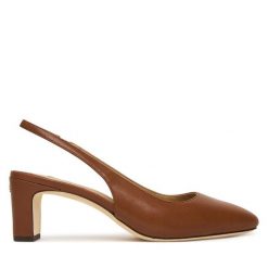 Czółenka LAUREN RALPH LAUREN. Brązowe czółenka damskie Lauren Ralph Lauren, bez wzorów, bez obcasa, bez zapięcia. Za 769.99 zł.