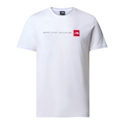 Koszulka sportowa męska The North Face Never Stop Exploring. Białe koszulki sportowe męskie The North Face, m, bez wzorów, bez kołnierzyka, bez ramiączek, trekkingowe. Za 227.00 zł.