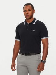 Boss Polo Paddy 50469055 Czarny Regular Fit. Czarne koszulki polo męskie Boss, m, bez wzorów, z bawełny, bez ramiączek. Za 349.99 zł.