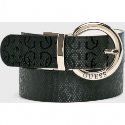 Guess Jeans - Pasek dwustronny. Czarne paski damskie Guess Jeans, z aplikacjami, z jeansu. Za 229.90 zł.