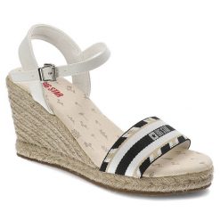 Białe Sandały Big Star Modne Espadryle Damskie. Białe klapki damskie Big Star, bez wzorów, retro, bez obcasa, na koturnie. Za 139.00 zł.