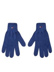 Tommy Hilfiger Rękawiczki dziecięce Small Flag AU0AU01657 Niebieski. Niebieskie rękawiczki dziecięce Tommy Hilfiger, bez wzorów, z bawełny. Za 129.99 zł.