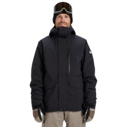 Kurtka do sportów zimowych techniczna dla Mężczyzn MISSION SOLID. Czarne kurtki snowboardowe męskie Quiksilver, m, bez wzorów, bez kaptura, narciarskie. Za 1,019.99 zł.