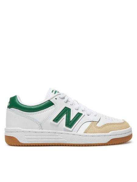 New Balance Sneakersy GSB480SG Biały. Białe buty sportowe chłopięce New Balance, bez wzorów, ze skóry, bez zapięcia. Za 189.99 zł.