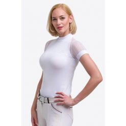 Koszulka do zawodów jeździeckich damska Contessa. Białe t-shirty i topy dla dziewczynek CAVALLIERA, bez wzorów, z koronki, bez ramiączek. Za 334.00 zł.