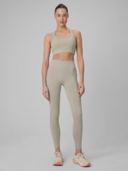 Legginsy fitness bezszwowe Push-up damskie. Brązowe legginsy damskie 4f, l, bez wzorów, z dzianiny. Za 159.99 zł.