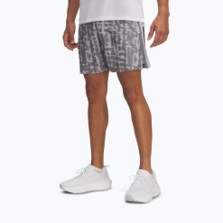 Spodenki do biegania męskie Under Armour Launch 7" Print. Szare legginsy sportowe męskie Under Armour, m, bez wzorów, do biegania. Za 139.99 zł.