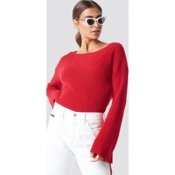 NA-KD Krótki sweter z dzianiny z długim rękawem - Red. Czerwone swetry damskie NA-KD, z dzianiny. Za 121.95 zł.