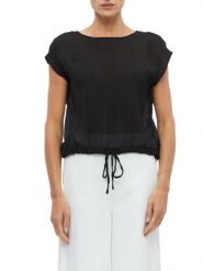 S.Oliver BLACK LABEL koszulka typu bluzka Kobiety czarny, 40. Czarne bluzki damskie s.Oliver BLACK LABEL, s, bez wzorów, z wiskozy, bez kołnierzyka, bez ramiączek. Za 279.95 zł.