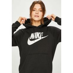 Nike Sportswear - Bluza. Czarne bluzy damskie Nike Sportswear, z nadrukiem, z bawełny. Za 239.90 zł.