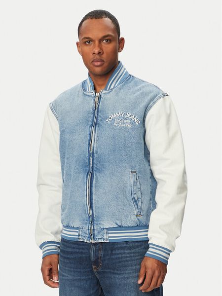 Tommy Jeans Kurtka bomber DM0DM22498 Niebieski Regular Fit. Niebieskie kurtki męskie Tommy Jeans, m, bez wzorów, z jeansu, bez kaptura. Za 712.99 zł.