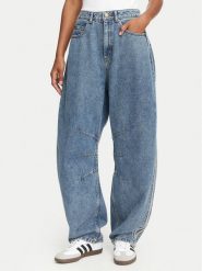 Adidas Jeansy KQ6476 Niebieski Barrel Fit. Niebieskie jeansy damskie Adidas. Za 369.99 zł.