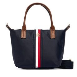 Torebka Tommy Hilfiger. Niebieskie torebki do ręki damskie Tommy Hilfiger, bez wzorów, klasyczne, bez dodatków. Za 409.99 zł.