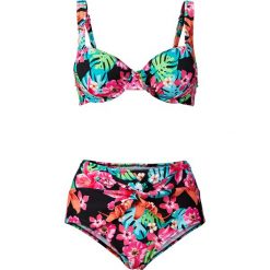 Bikini na fiszbinach minimizer (2 części) bonprix czarny w kwiaty. Czarne bikini damskie bonprix, w kwiaty. Za 109.99 zł.