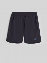 4F Spodenki treningowe szybkoschnące męskie - granatowe M. Niebieskie krótkie spodenki sportowe męskie 4f, l, bez wzorów, do biegania. Za 99.99 zł.