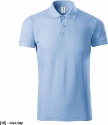 PICCOLIO Joy P21 - ADLER - Koszulka polo męska, 170 g/m, 35% poliester, 65% bawełna, - błękitny 3XL. Niebieskie koszulki polo męskie PICCOLIO, m, bez wzorów, z bawełny, bez ramiączek. Za 38.52 zł.