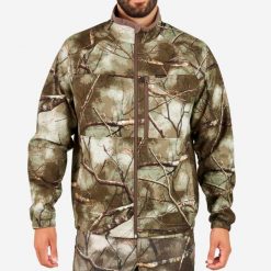 Polar myśliwski Solognac 500 treemetic. Brązowe bluzy męskie SOLOGNAC, l, bez wzorów, z materiału, bez kaptura. Za 149.99 zł.