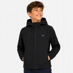 KURTKA CHŁOPIĘCA 4F PRZEJŚCIOWA SOFTSHELL. Kurtki i płaszcze dla chłopców 4f, na jesień, bez wzorów, z softshellu, eleganckie, bez kaptura. Za 131.47 zł.