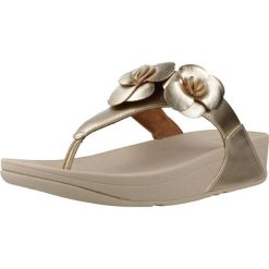 Sandały FITFLOP LULU FLOWER Złoty. Żółte klapki damskie FIT FLOP, bez wzorów, z syntetyku, bez obcasa, bez zapięcia. Za 421.99 zł.