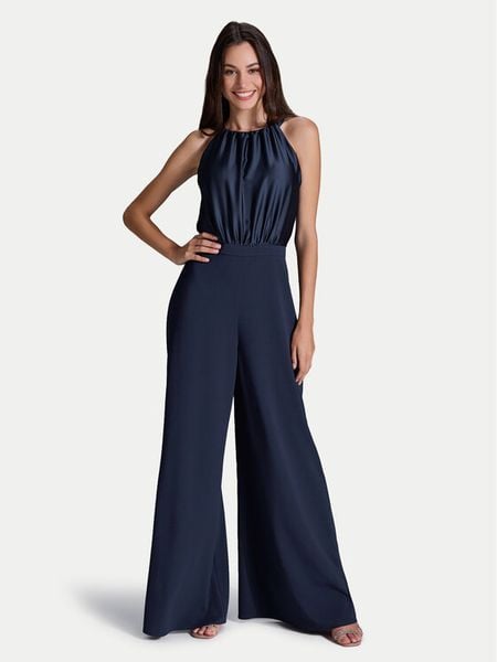 Swing Kombinezon 3AI00100 Granatowy Regular Fit. Niebieskie sukienki damskie Swing, bez wzorów, z syntetyku, bez kołnierzyka, bez ramiączek. Za 429.99 zł.