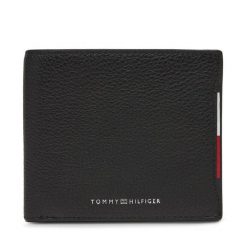 Portfel Tommy Hilfiger. Czarne portfele męskie Tommy Hilfiger, bez wzorów. Za 299.99 zł.