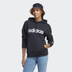 Bluza z kapturem Essentials Linear. Białe bluzy damskie Adidas, l, bez wzorów, z kapturem. Za 199.00 zł.
