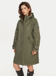 Hunter Parka Hanley HARW0015242 Zielony Regular Fit. Zielone kurtki damskie Hunter, l, bez wzorów, z bawełny, bez kaptura. Za 699.99 zł.