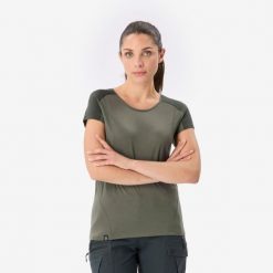 Koszulka damska trekkingowa z krótkim rękawem Simond MT500 merino. Brązowe t-shirty damskie SIMOND, l, bez wzorów, z elastanu, sportowe, bez kołnierzyka. Za 149.99 zł.