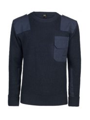 Sweter Brandit BW czarny 5018-8. Niebieskie swetry przez głowę męskie Brandit, xl, bez wzorów, z bawełny, bez kołnierzyka. Za 165.05 zł.