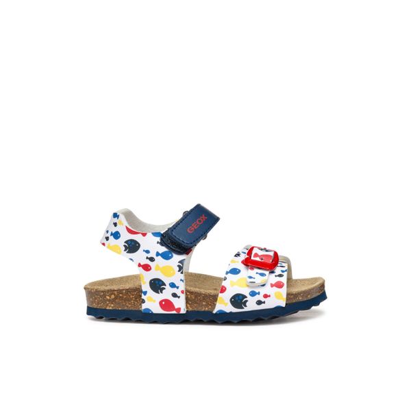 Sandały GEOX B SANDAL CHALKI BOY Biały. Białe sandały chłopięce Geox, ze skóry, bez zapięcia. Za 172.99 zł.