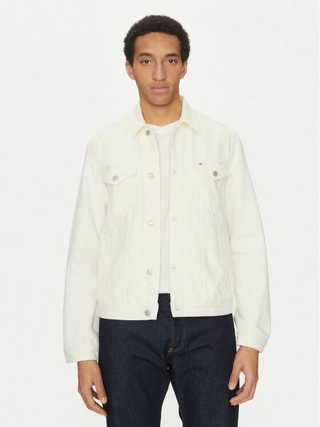 Tommy Hilfiger Kurtka jeansowa MW0MW39212 Écru Regular Fit. Kurtki męskie Tommy Hilfiger, m, bez wzorów, z bawełny, bez kaptura. Za 319.99 zł.