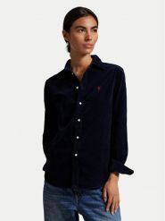 Polo Ralph Lauren Koszula 211A93203008 Granatowy Regular Fit. Niebieskie bluzki damskie Polo Ralph Lauren, s, bez wzorów, z bawełny, bez kołnierzyka, bez ramiączek. Za 859.99 zł.