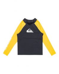 Koszulka surfingowa z długim rękawem UPF 50 dla Chłopcy EVERYDAY Niebieski. Żółte t-shirty dla chłopców Quiksilver, bez wzorów, z elastanu, bez ramiączek. Za 109.99 zł.
