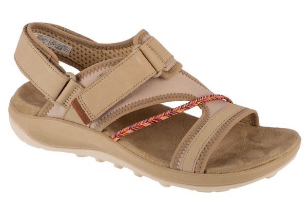 Sandały damskie, Terran 4 Backstrap W Sandal. Brązowe sandały damskie Merrell, bez wzorów, z materiału, bez obcasa, bez zapięcia. Za 431.40 zł.