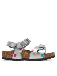Birkenstock Sandały Rio As Kids 1029527 S Srebrny. Szare sandały dziewczęce Birkenstock, ze skóry, bez zapięcia. Za 209.99 zł.