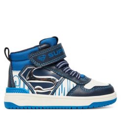 Sneakersy Geox. Niebieskie trampki i tenisówki chłopięce Geox, bez wzorów, bez zapięcia. Za 179.99 zł.