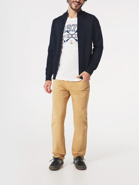 Sweter Męski TBS Axelegil. Niebieskie swetry przez głowę męskie TBS, m, bez wzorów, z bawełny, bez kołnierzyka. Za 369.00 zł.