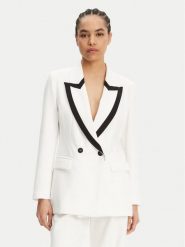Maryley Marynarka 25EB189/43BN Biały Regular Fit. Białe żakiety damskie Maryley, l, bez wzorów, z syntetyku. Za 399.99 zł.