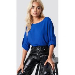Rut&Circle Bluzka z podwijanym rękawem - Blue. Bluzki damskie marki Rut&Circle. Za 121.95 zł.