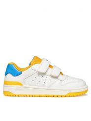 Geox Sneakersy J Washiba Boy J46LQA 000BC C0270 S Biały. Białe buty sportowe chłopięce Geox, bez wzorów, ze skóry, bez zapięcia. Za 229.99 zł.