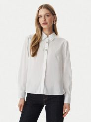 Morgan Koszula 261-COEUR Biały Regular Fit. Białe bluzki damskie Morgan, bez wzorów, z bawełny, bez kołnierzyka, bez ramiączek. Za 249.99 zł.