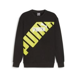 Męska bluza z nadrukiem PUMA POWER PUMA Black Lime Sheen Green. Czarne bluzy męskie Puma, m, bez wzorów, bez kaptura. W wyprzedaży za 190.25 zł.