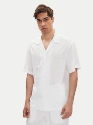 Emporio Armani Koszula EM000593 AF12356 U0002 Biały Regular Fit. Białe koszule męskie Emporio Armani, m, bez wzorów, ze lnu, bez kołnierzyka, bez ramiączek. Za 369.99 zł.